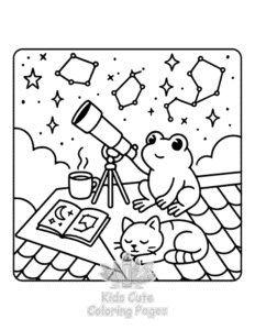 Frog Days coloring page for girls, free to print