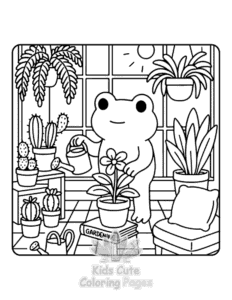 Frog Days coloring page for boys, printable at home