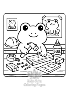 Simple Frog Days coloring page for toddlers
