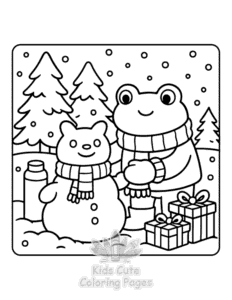 Printable Frog Days coloring sheet for preschoolers