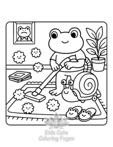 Frog Days coloring page for classroom activities