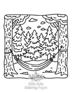 Simple Garden and Tree Cozy coloring page for toddlers