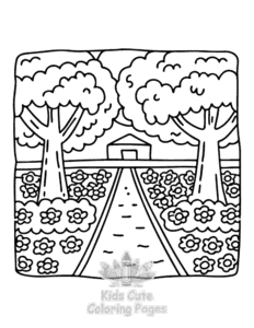Free Garden and Tree Cozy coloring pages to print at home