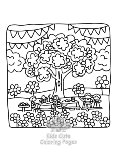 Free Garden and Tree Cozy coloring pages to print at home
