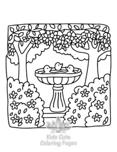 Garden and Tree Cozy coloring page for boys, printable at home