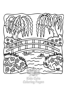 Easy Garden and Tree Cozy coloring sheet for young children