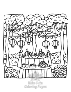 Free Garden and Tree Cozy coloring pages to print at home