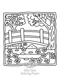 Printable Garden and Tree Cozy coloring sheet for preschoolers