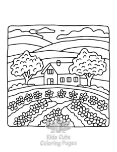 Free Garden and Tree Cozy coloring pages to print at home