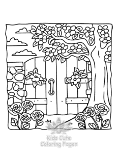 Free Garden and Tree Cozy coloring pages to print at home