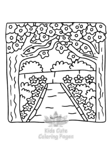Free Garden and Tree Cozy coloring pages to print at home