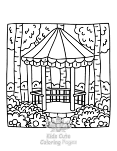 Garden and Tree Cozy coloring page for boys, printable at home