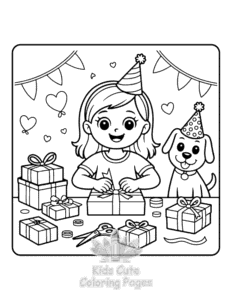Girls Daily coloring page for classroom activities