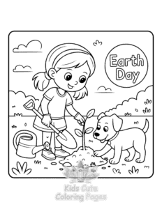 Printable Girls Daily coloring sheet for preschoolers