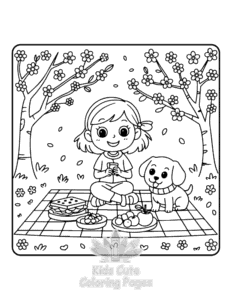 Printable Girls Daily coloring sheet for preschoolers