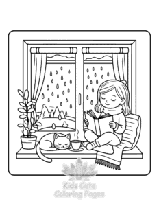 Girls Daily coloring page for classroom activities