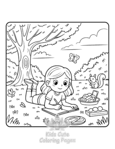 Printable Girls Daily coloring sheet for preschoolers