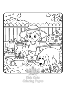 Easy Girls Daily coloring sheet for young children