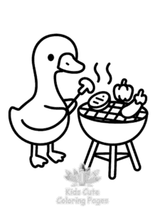 Goose Summer coloring page for boys, printable at home