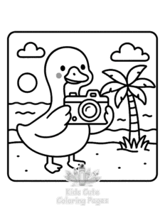 Printable Goose Summer coloring sheet for preschoolers