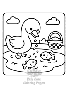 Free printable Goose Summer coloring page for kids