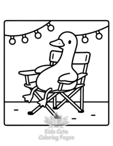 Goose Summer coloring page for boys, printable at home