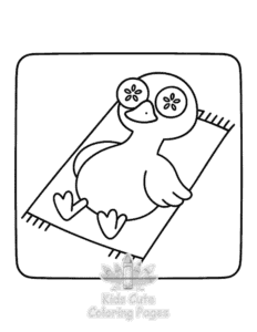 Goose Summer coloring page for girls, free to print
