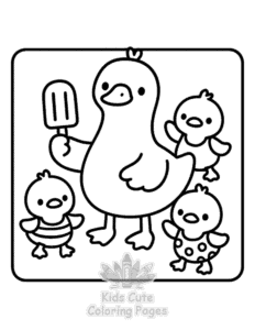 Simple Goose Summer coloring page for toddlers