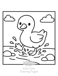 Printable Goose Summer coloring sheet for preschoolers