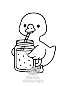 Easy Goose Summer coloring sheet for young children