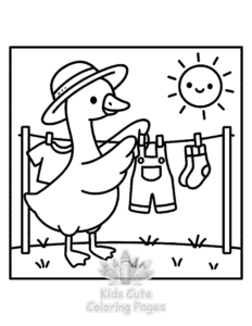Free printable Goose Summer coloring page for kids