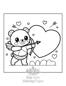 Printable Hello Cupid coloring sheet for preschoolers
