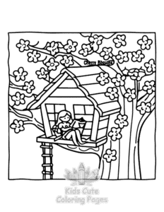 Printable Home Sweet Home coloring sheet for preschoolers