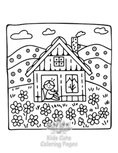 Home Sweet Home coloring page for girls, free to print