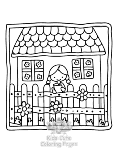 Home Sweet Home coloring page for girls, free to print