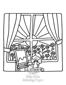 Free printable Home Sweet Home coloring page for kids