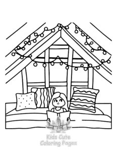 Simple Home Sweet Home coloring page for toddlers