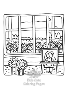 Easy Home Sweet Home coloring sheet for young children