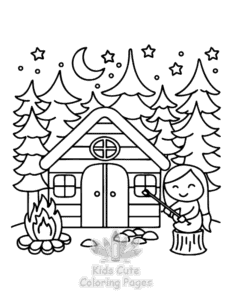 Printable Home Sweet Home coloring sheet for preschoolers