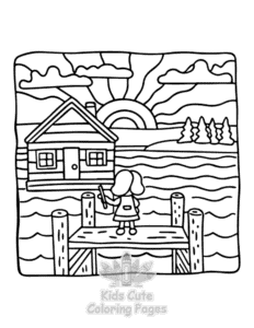 Easy Home Sweet Home coloring sheet for young children