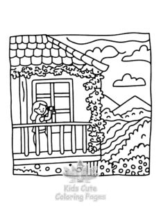 Free printable Home Sweet Home coloring page for kids
