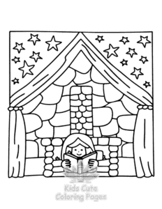 Printable Home Sweet Home coloring sheet for preschoolers