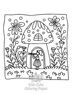 Home Sweet Home coloring page for girls, free to print