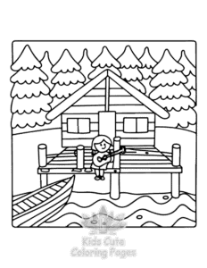 Free printable Home Sweet Home coloring page for kids