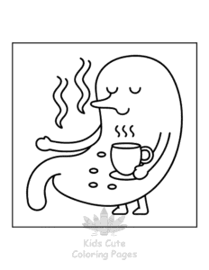 Human Body coloring page for girls, free to print