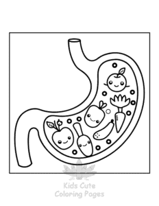 Human Body coloring page for girls, free to print