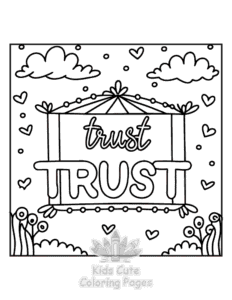 Simple Inspirational Word coloring page for toddlers