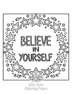 Inspirational Word coloring page for boys, printable at home