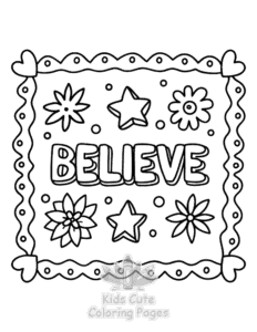 Printable Inspirational Word coloring sheet for preschoolers