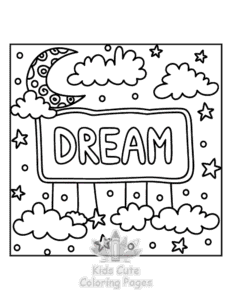 Simple Inspirational Word coloring page for toddlers